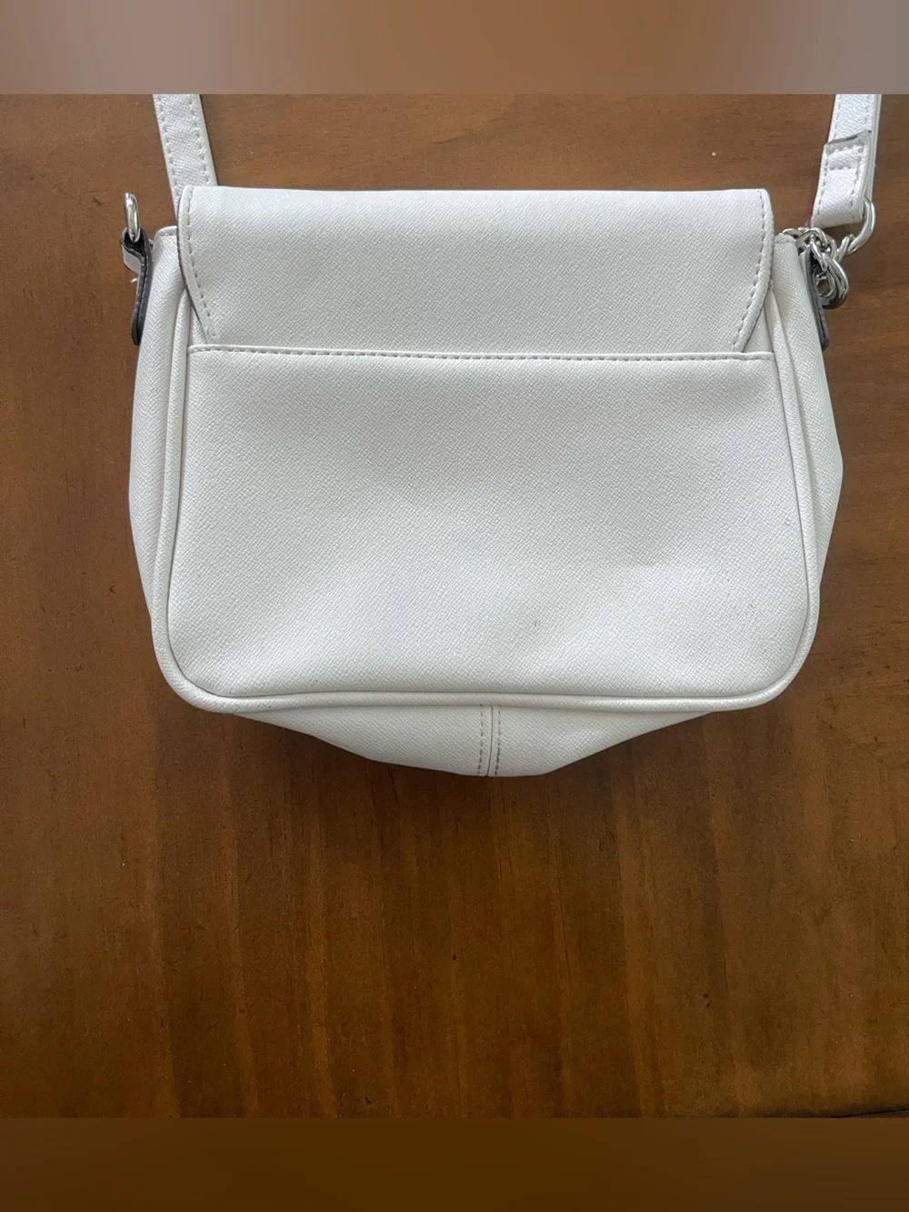 Women's White Crossbody Shoulder Bag - Sleek Minimal Design